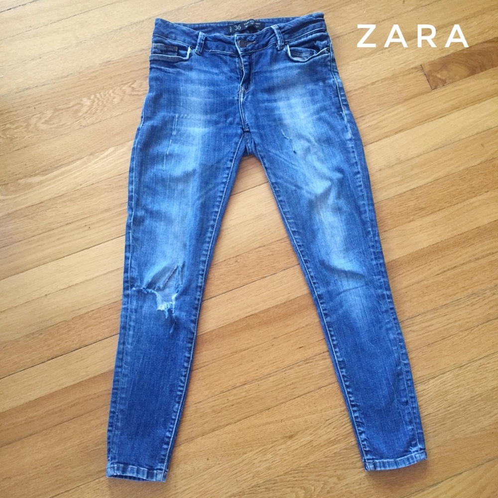 Zara Skinny Distressed Jeans Size 4